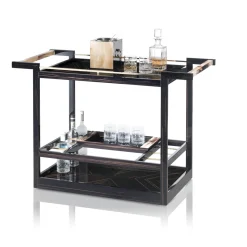 Arcahorn Serving Tables<Ebony Wood Bar Cart