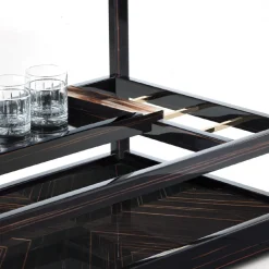 Arcahorn Serving Tables<Ebony Wood Bar Cart