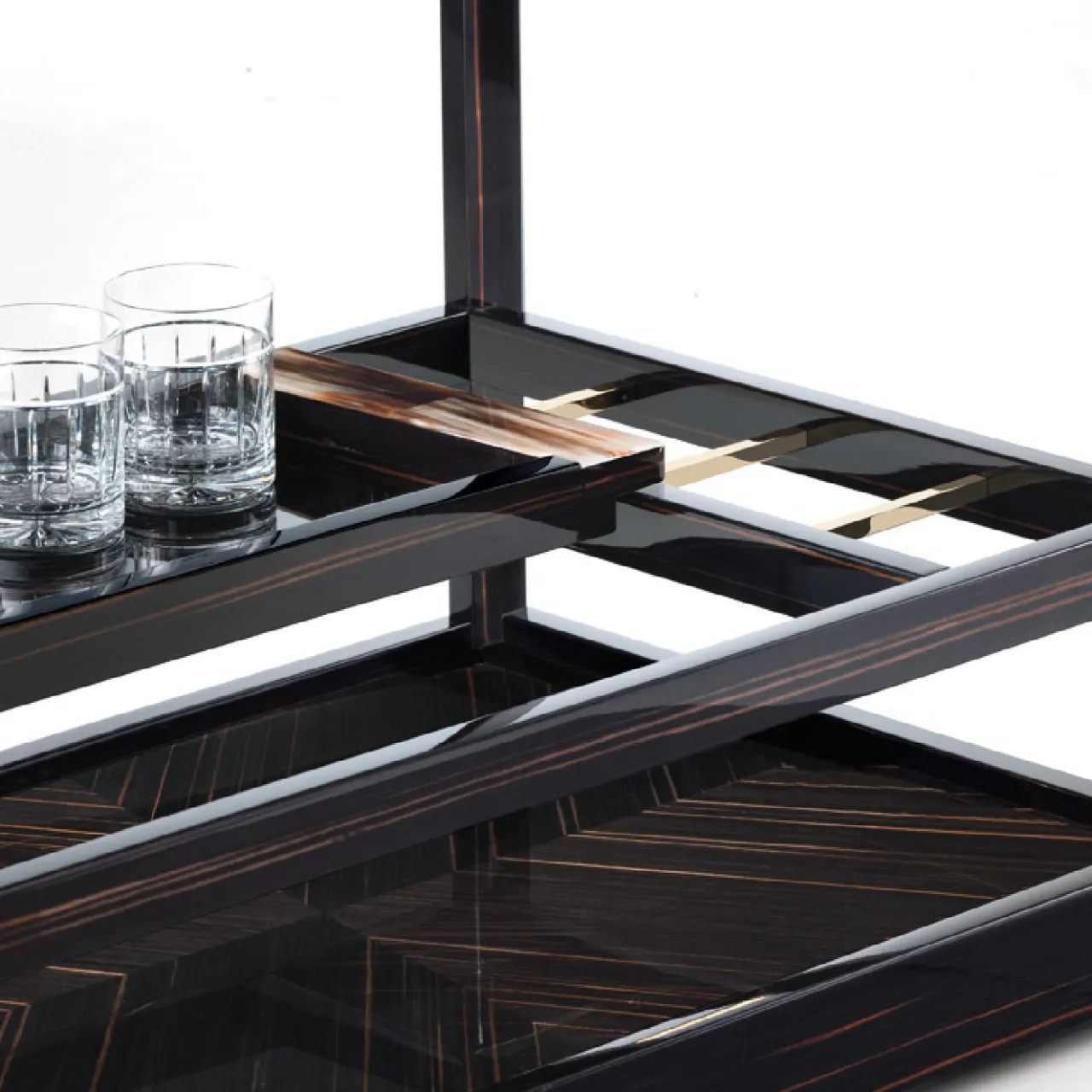 Arcahorn Serving Tables<Ebony Wood Bar Cart