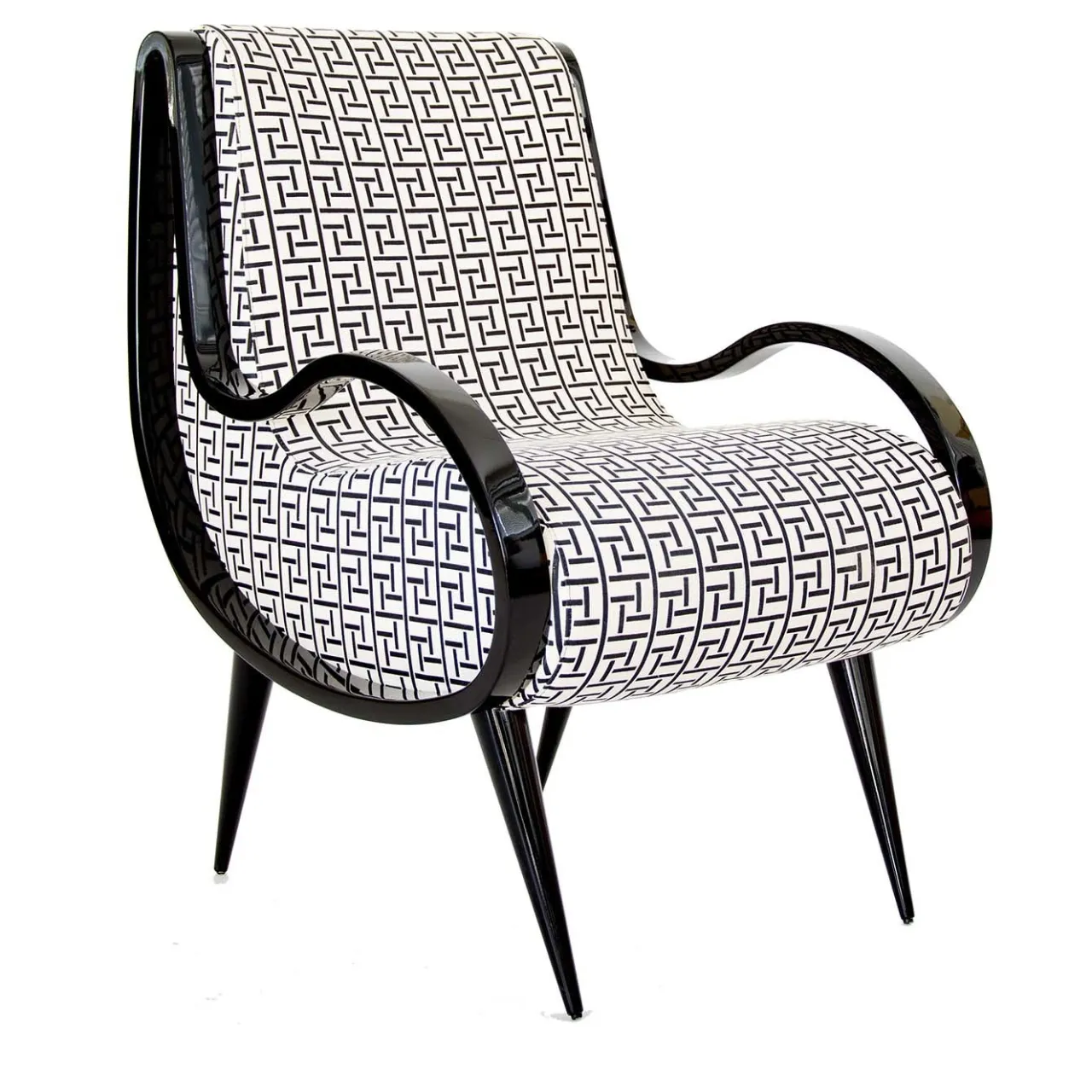 Extroverso Armchairs<Eclipse armchair in black and white fabric