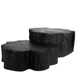 Omnibus Design Nesting Tables<Eclipse Set of 2 Carved Black Coffee Tables