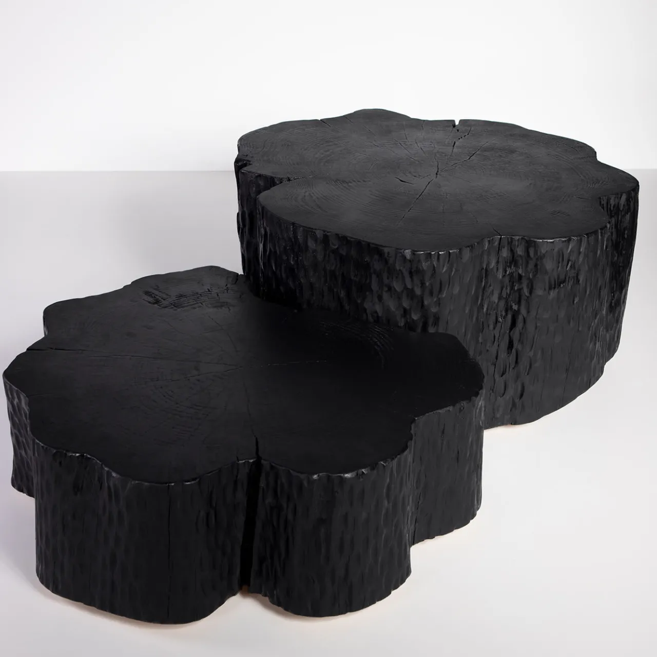 Omnibus Design Nesting Tables<Eclipse Set of 2 Carved Black Coffee Tables