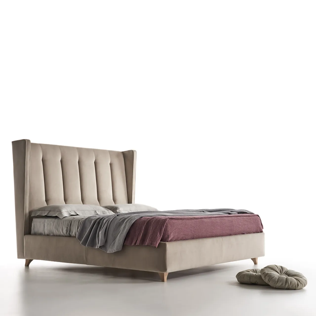 Bedding Atelier Beds<Edo Quilted Beige Velvet Bed