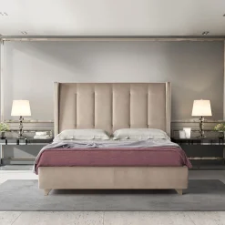 Bedding Atelier Beds<Edo Quilted Beige Velvet Bed