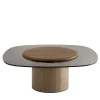 Morica Design Coffee Tables<Egg Alto Coffee Table with Canaletto Walnut Base & Top + Glass