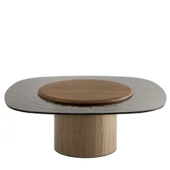Morica Design Coffee Tables<Egg Alto Coffee Table with Canaletto Walnut Base & Top + Glass