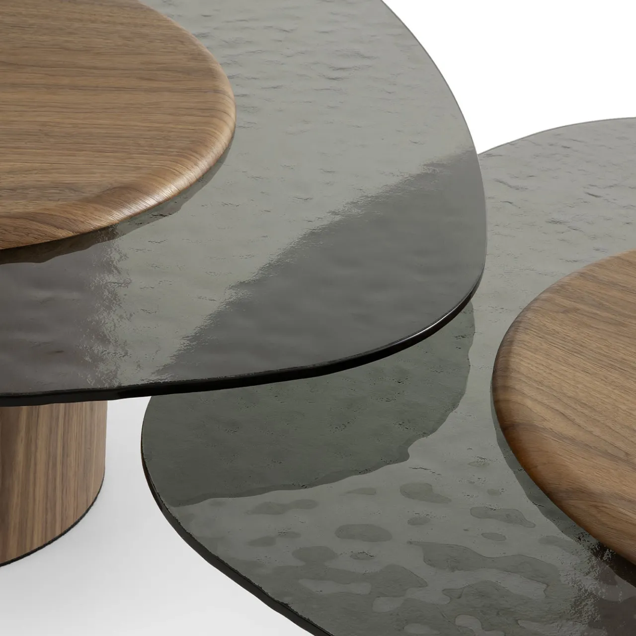 Morica Design Coffee Tables<Egg Alto Coffee Table with Canaletto Walnut Base & Top + Glass