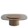 Morica Design Coffee Tables<Egg Basso Brown Oval Coffee Table with Glass Top