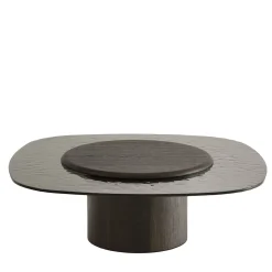 Morica Design Coffee Tables<Egg Basso Gray Oval Coffee Table with Glass Top