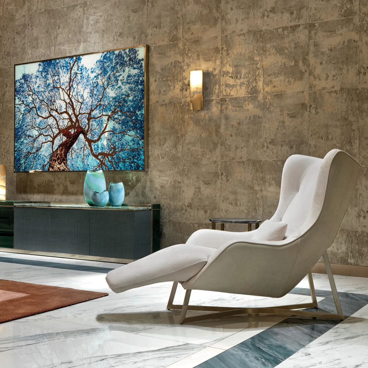 Visionnaire Chaises<Egoiste White Leather Chaise Longue