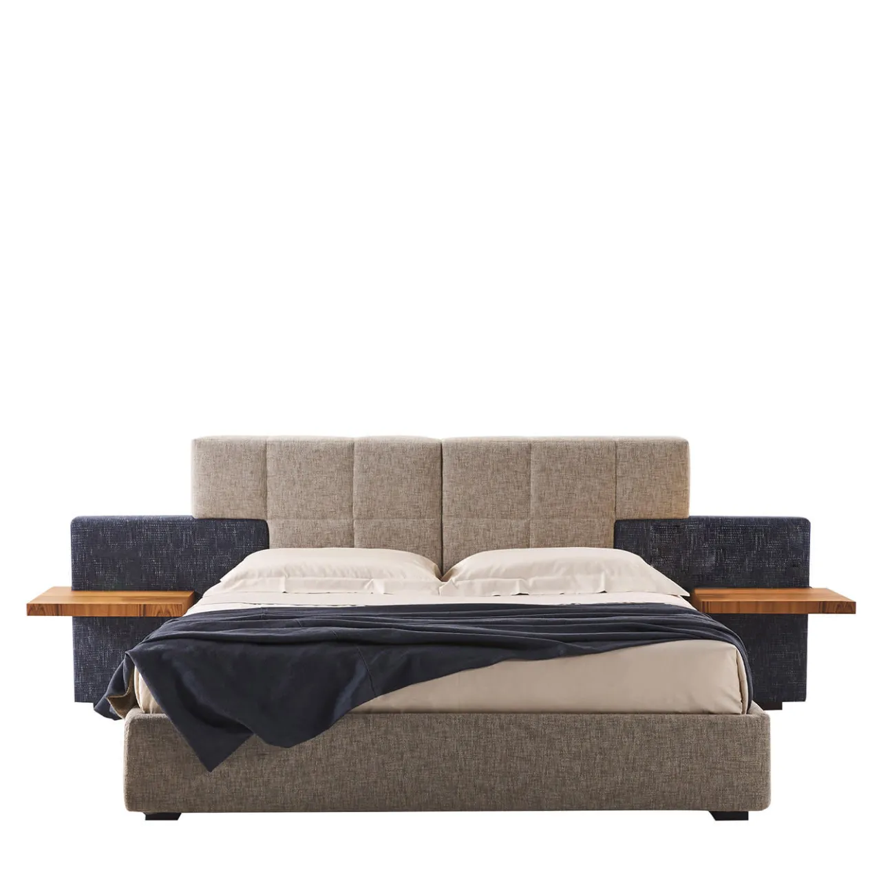 Casa Covre Beds<Elba Blue & Gray Double Bed with Nightstands