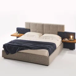 Casa Covre Beds<Elba Blue & Gray Double Bed with Nightstands