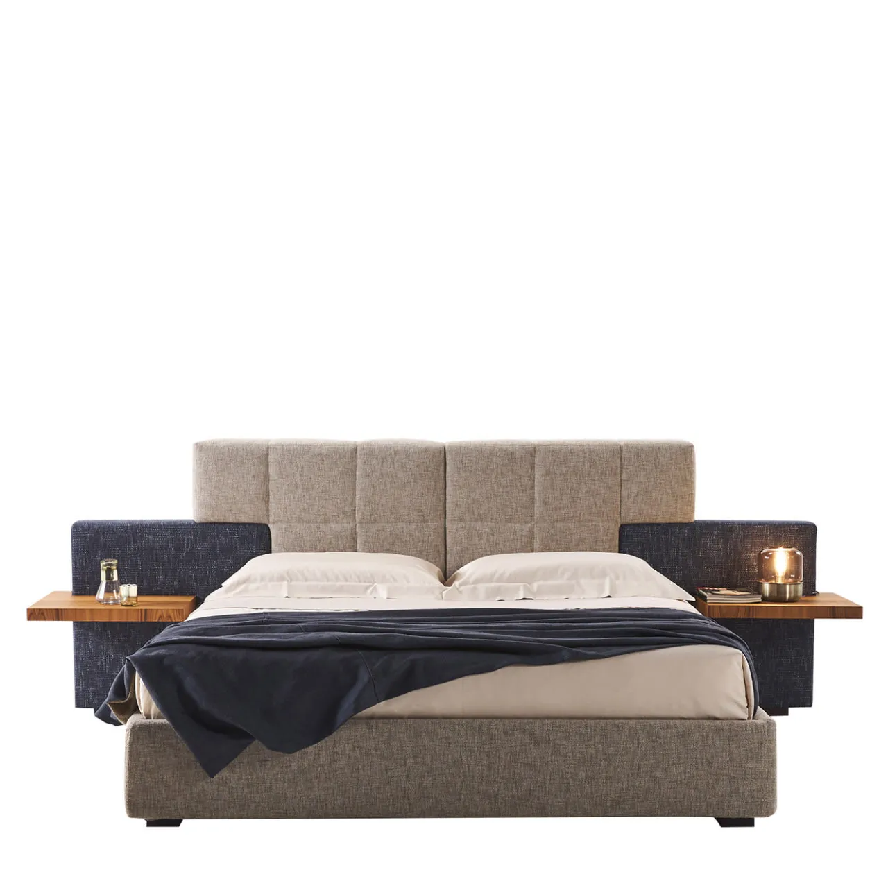 Casa Covre Beds<Elba Blue & Gray Double Bed with Nightstands