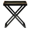 Arcahorn Serving Tables<Elba Glossy Ebony and horn Butler’s Tray Table