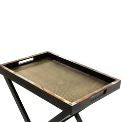 Arcahorn Serving Tables<Elba Glossy Ebony and horn Butler’s Tray Table
