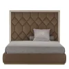 Franco Bianchini Beds<Elegance Brown Leather & Figured Sycamore Double Bed