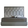 Franco Bianchini Beds<Elegance White Leather & Sycamore Double Bed