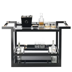Arcahorn Serving Tables<Elia Black Bar Cart with Horn Inlays