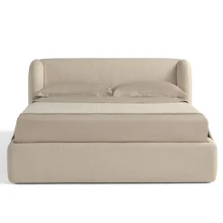 Franco Ferri Beds<Elisa 905 Beige Upholstered Bed with Storage