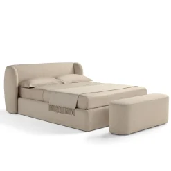 Franco Ferri Beds<Elisa 905 Beige Upholstered Bed with Storage