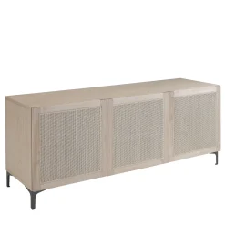 Mila Maurizi Sideboards Buffets<Elisa 3-Door Ash & Wicker Sideboard