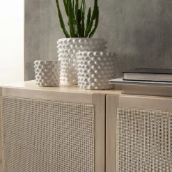 Mila Maurizi Sideboards Buffets<Elisa 3-Door Ash & Wicker Sideboard