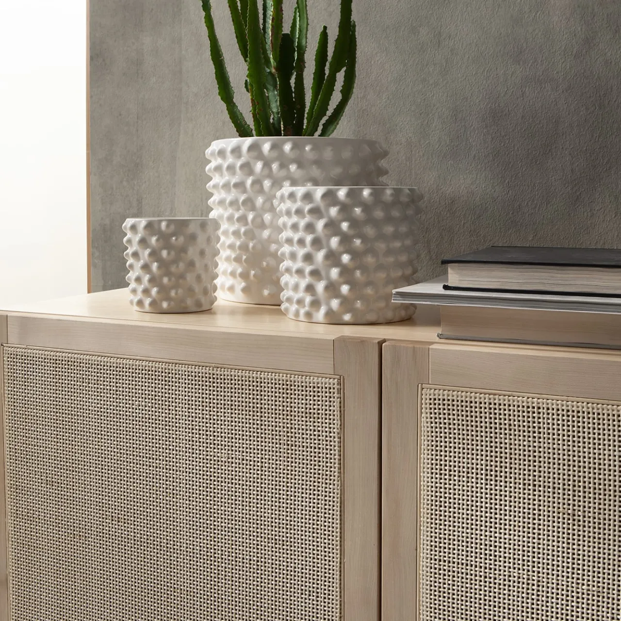 Mila Maurizi Sideboards Buffets<Elisa 3-Door Ash & Wicker Sideboard