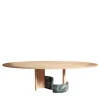 dAM Atelier Dining Tables<Ellipse Oval Wood and Green Marble Dining Table