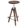 Riva 1920 Stools<Ello solid Walnut wood and iron Adjustable bar stool