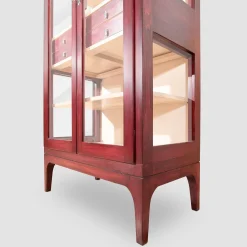 Ebanisteria Roberto Gambella Cabinets<Elsa 2-Door Red Display Cabinet by Eugenio Gambella
