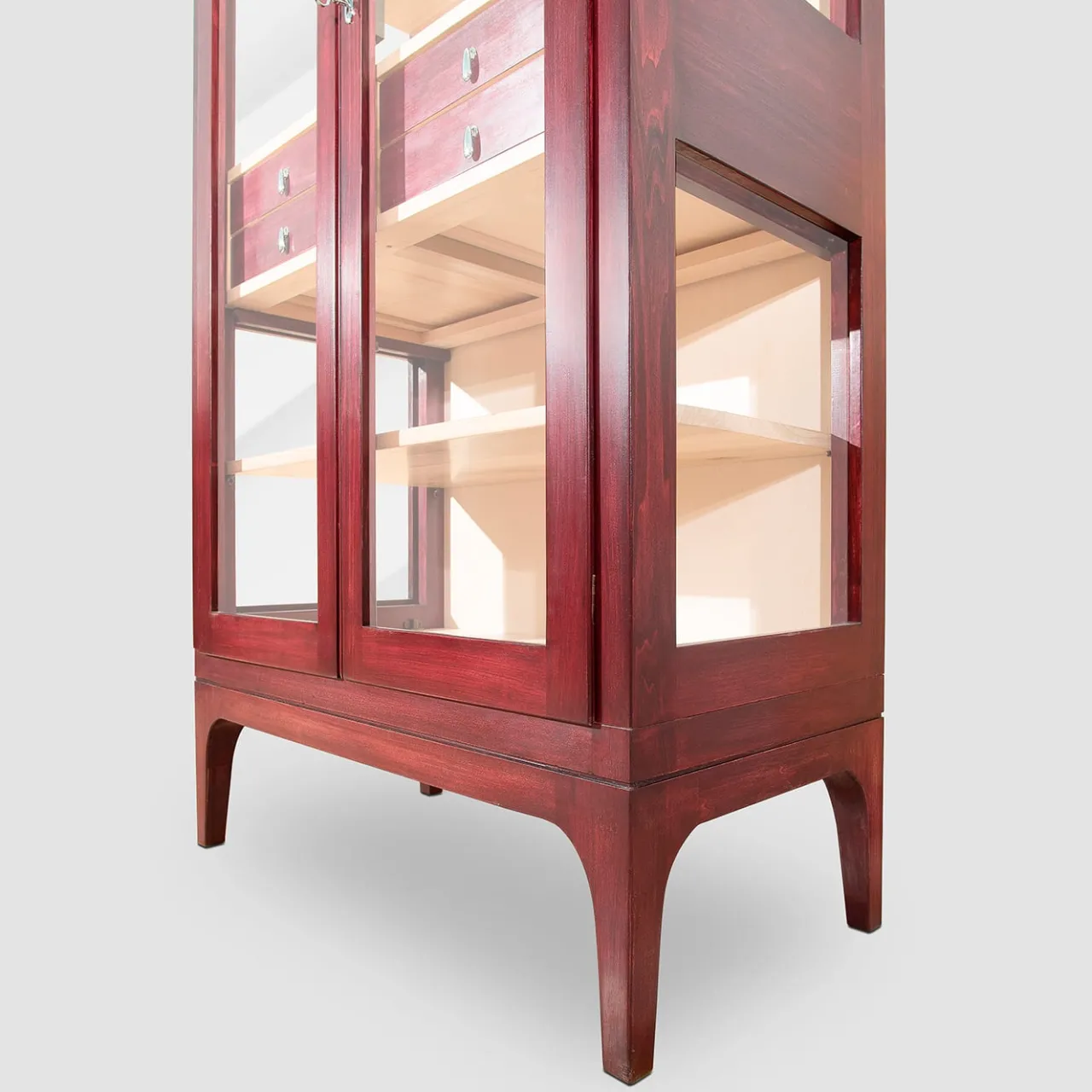 Ebanisteria Roberto Gambella Cabinets<Elsa 2-Door Red Display Cabinet by Eugenio Gambella