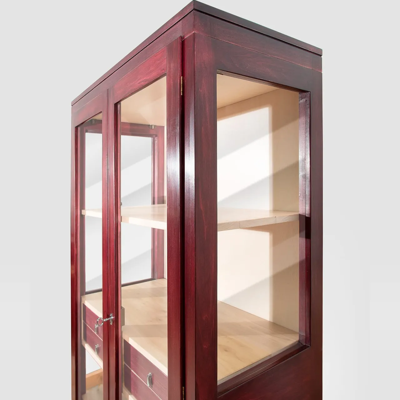Ebanisteria Roberto Gambella Cabinets<Elsa 2-Door Red Display Cabinet by Eugenio Gambella