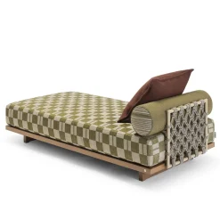 Jwana Hamdan Outdoor Chaises & Daybeds<Emir 189 Olive Check Outdoor Sunbed