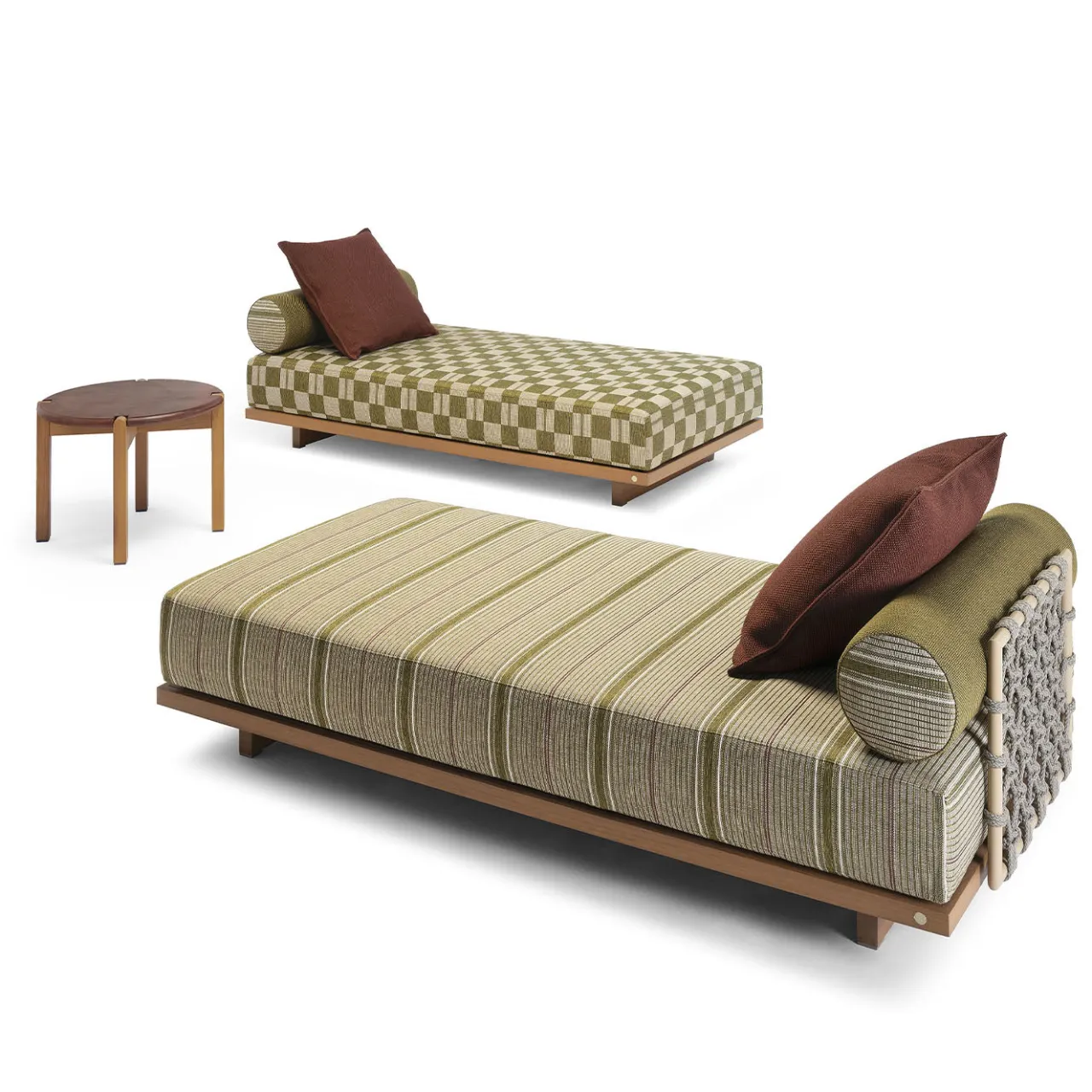 Jwana Hamdan Outdoor Chaises & Daybeds<Emir 189 Olive Check Outdoor Sunbed