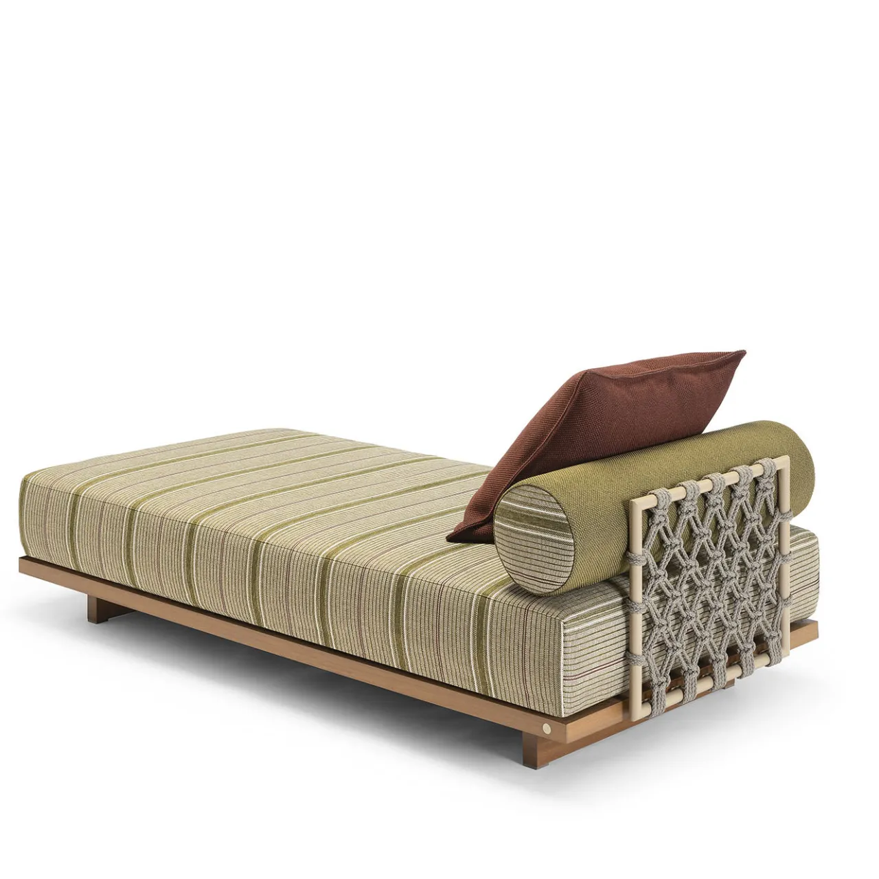Jwana Hamdan Outdoor Chaises & Daybeds<Emir 189 Olive Striped Outdoor Sunbed