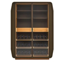 Casa Covre Bar Cabinets<Eno Brown Leather Wine Cabinet