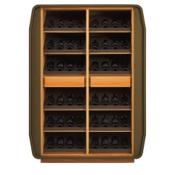 Casa Covre Bar Cabinets<Eno Dark-Brown Leather Display Cabinet