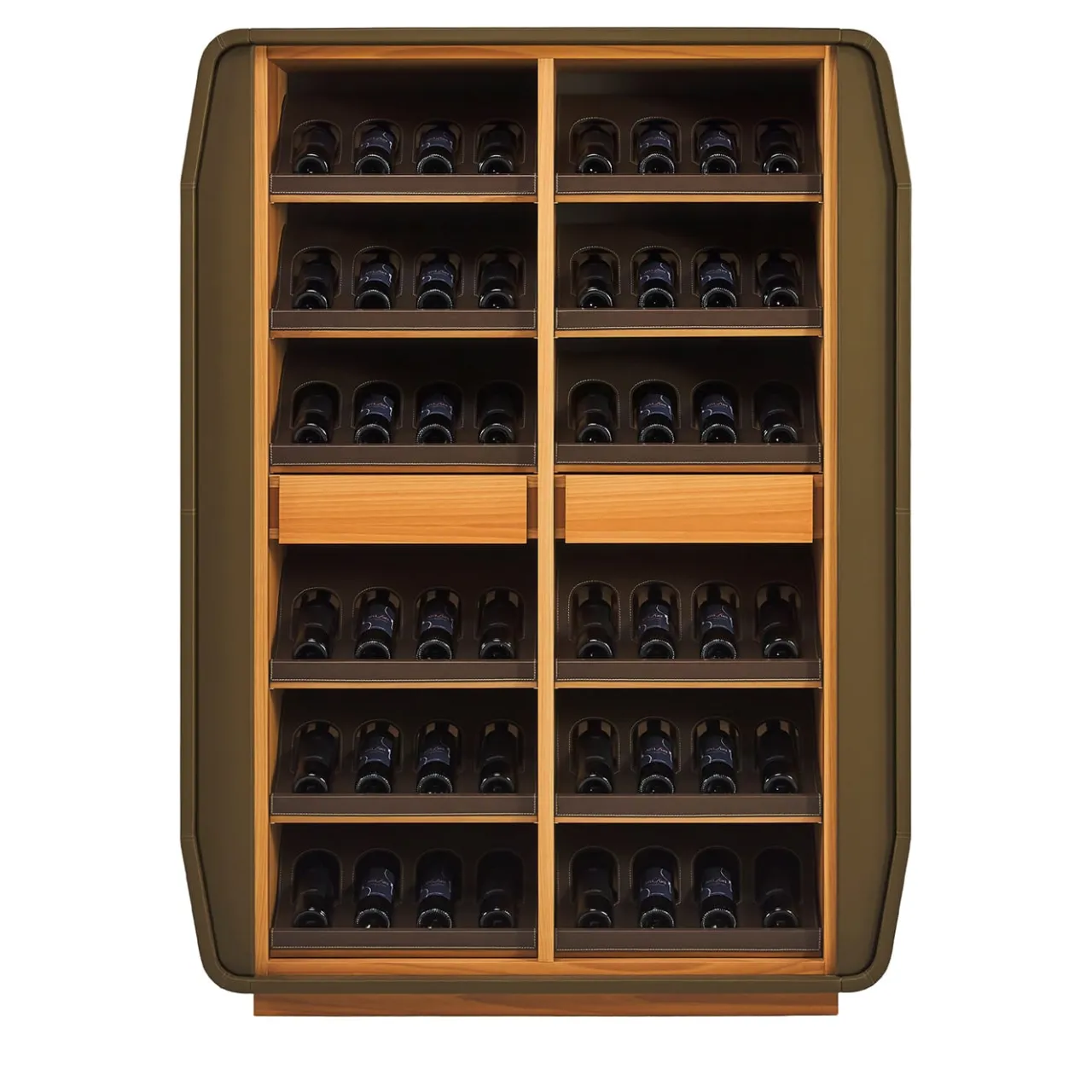 Casa Covre Bar Cabinets<Eno Dark-Brown Leather Display Cabinet