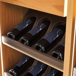 Casa Covre Bar Cabinets<Eno Dark-Brown Leather Display Cabinet