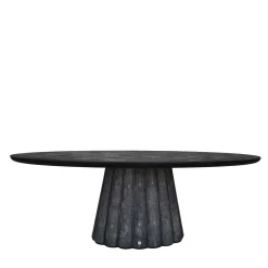 Cupioli Dining Tables<Eos Oval Black Galuchat Leather Dining Table