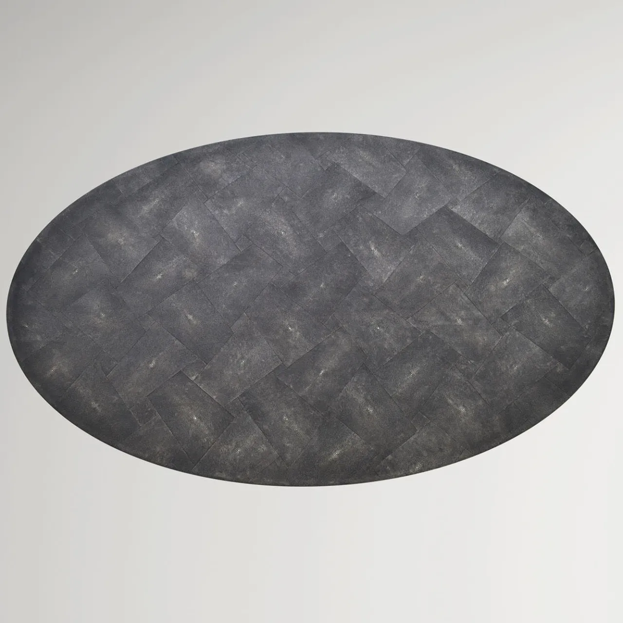 Cupioli Dining Tables<Eos Oval Black Galuchat Leather Dining Table