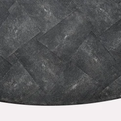 Cupioli Dining Tables<Eos Oval Black Galuchat Leather Dining Table