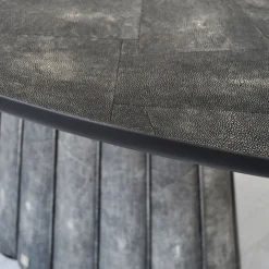 Cupioli Dining Tables<Eos Oval Black Galuchat Leather Dining Table