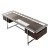 Fratelli Boffi Desk & Writing Tables<Equilibria Brown Wood with Glass Top Desk by Storagemilano