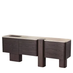 Carpanese Home Sideboards Buffets<Erice D Wood and Marble Sideboard