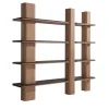 Carpanese Home Bookcases<Erice L Bookcase With Wooden Shelves