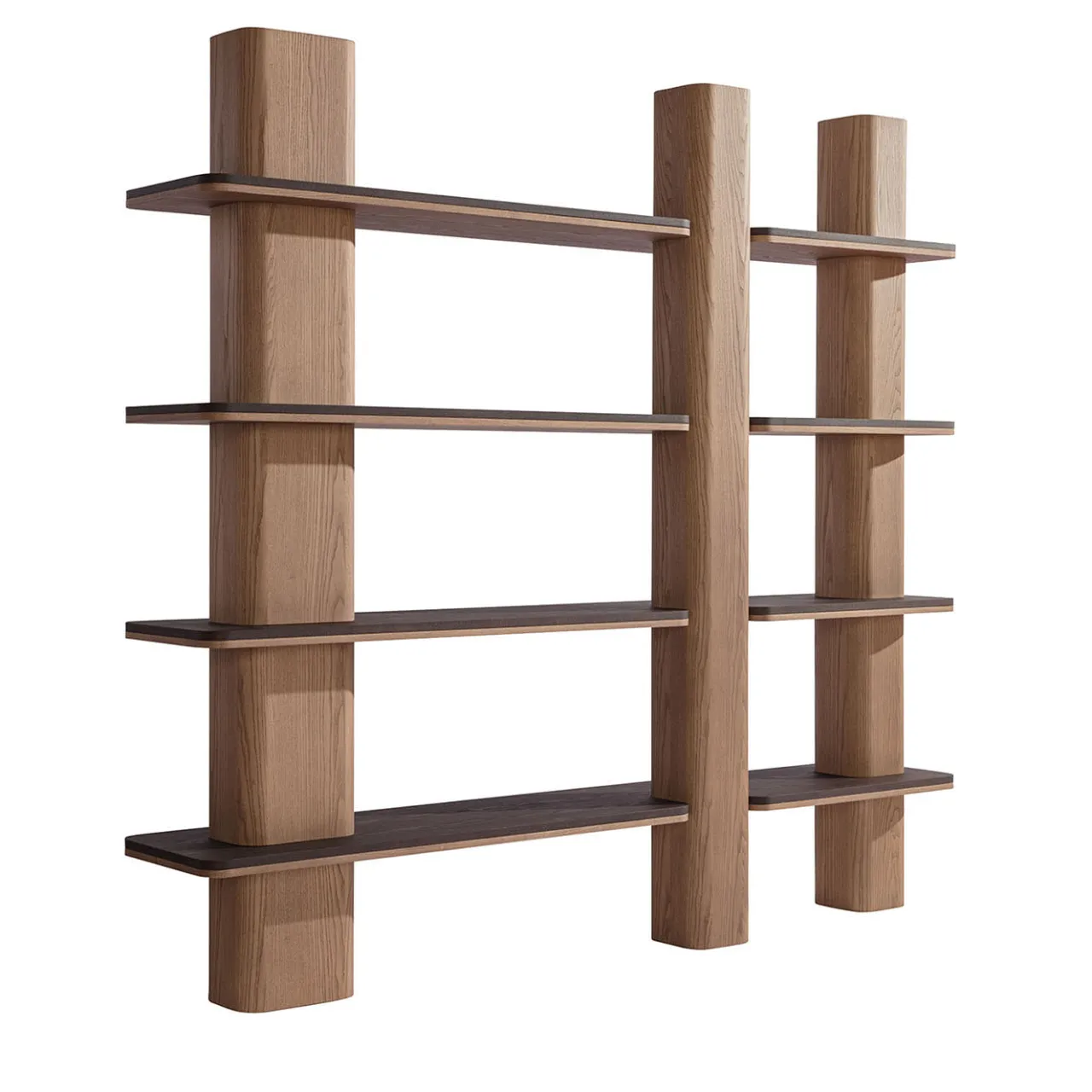 Carpanese Home Bookcases<Erice L Bookcase With Wooden Shelves