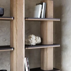 Carpanese Home Bookcases<Erice L Bookcase With Wooden Shelves