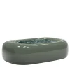 Secolo Coffee Tables<Erwin Large Oval Velvet green glossy wood & Verde alpi marble coffee Table by Artefatto Design Studio