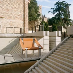 Mingardo Armchairs<Eso Steel & Pieno Fiore Natural Leather Armchair by Andrea Tognon